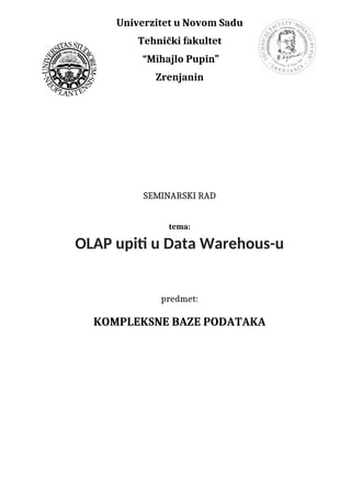OLAP upiti u Data Warehous-u