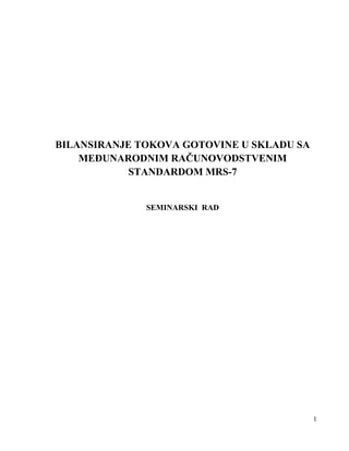 Bilansiranje tokova gotovine