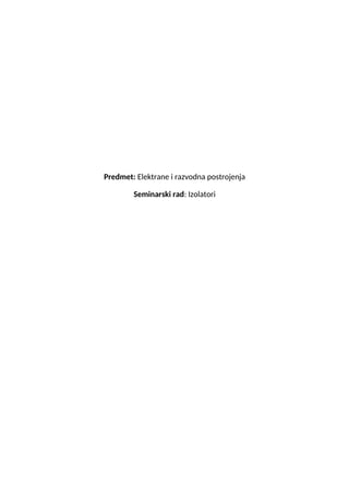 Izolatori u elektranama i razvodnim postrojenjima