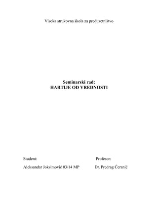 Hartije od vrednosti