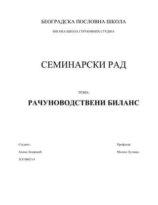 Računovodstveni bilans