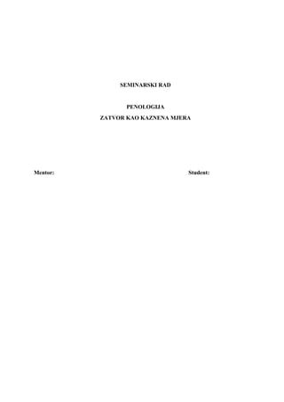 Zatvor kao kaznena mera