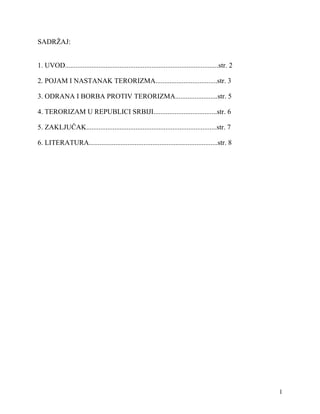 Terorizam u Republici Srbiji: pojam, uzroci i borba
