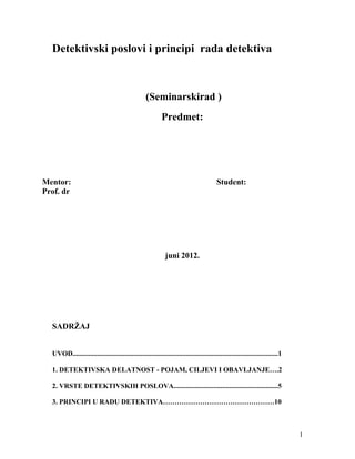 Osnovi detektivske službe