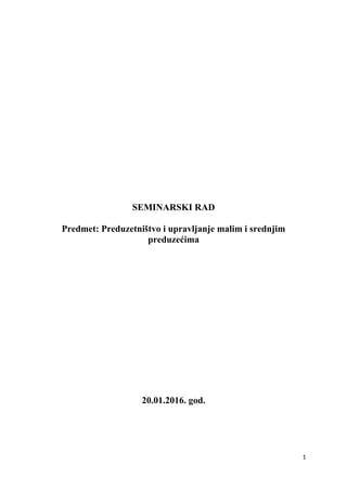 Uloga i namena biznis plana