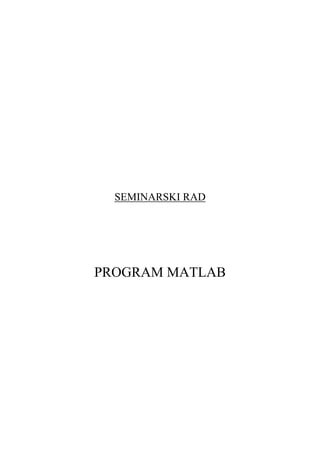 Programiranje- Matlab