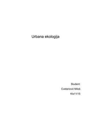 Urbana ekologija