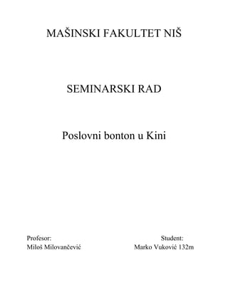 Poslovni bonton u Kini