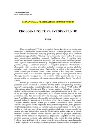 Politička ekologija