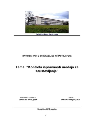 Kontrola ispravnosti uređaja za zaustavljanje