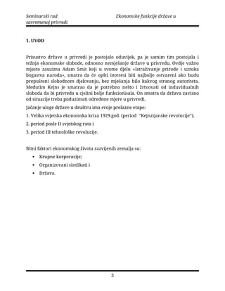 Ekonomske funkcije države u savremenoj privredi