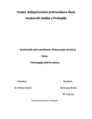 Tehnologija bistrih sokova