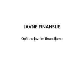 Javne finansije