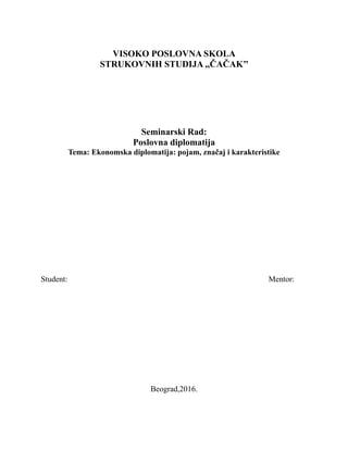 Ekonomska diplomatija