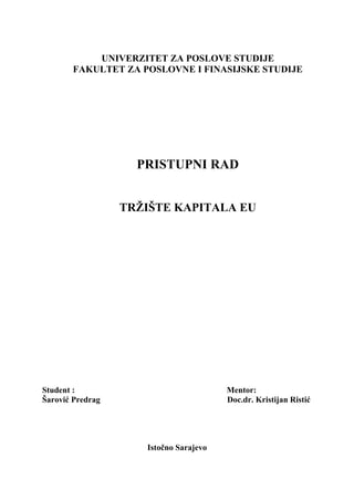 Tržište kapitala Evropske Unije