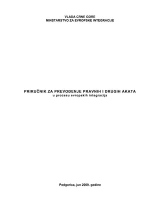 Priručnik za prevođenje Pravnih akata Evropske Unije