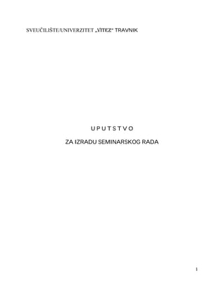 Uputstvo za pisanje seminarskog rada