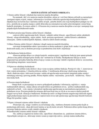 Sistem zaštite ličnosti i objekata