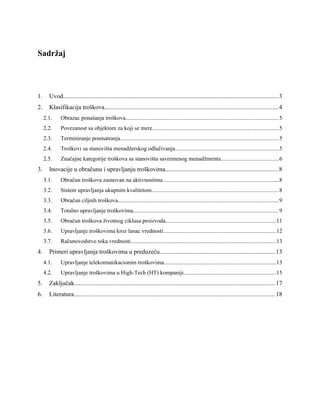 Upravljanje troškovima u preduzeću