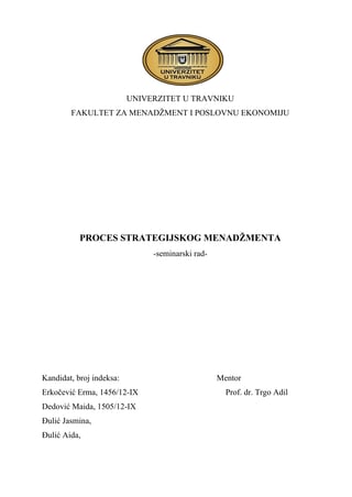 Proces staretegijskog menadžmenta