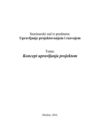 Koncept upravljanja projektom