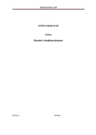 Društvo i struktura društva