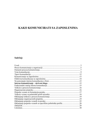 Kako komunicirati sa zaposlenima