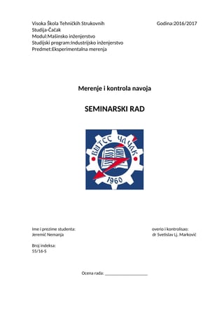 Merenje i kontrola navoja