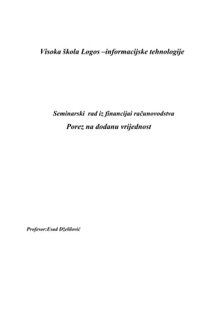 Porez na dodanu vrednost