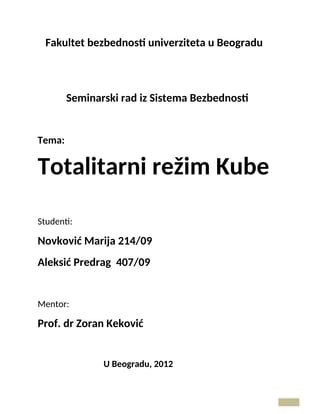 Totalitarni režim Kube