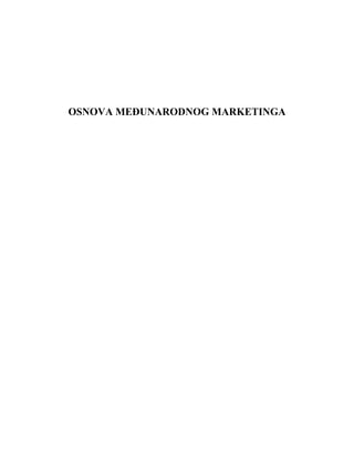 Osnova međunarodnog marketinga