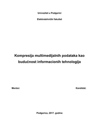 Kompresija multimedijalnih podataka kao budućnost informacionuh tehnologija