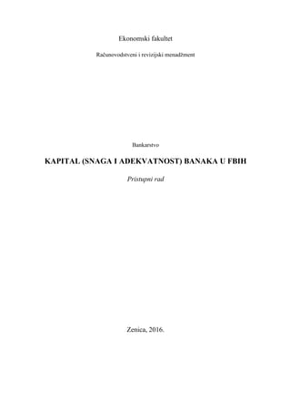 Kapital banaka u Federaciji Bosne i Hercegovine