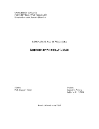 Korporativno upravljanje