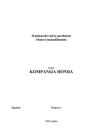 Kompanija Honda