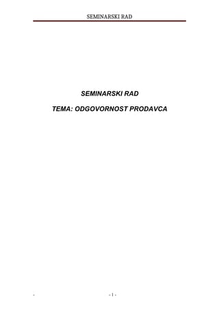 Odgovornost prodavca