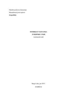 Istorijat Evropske Unije