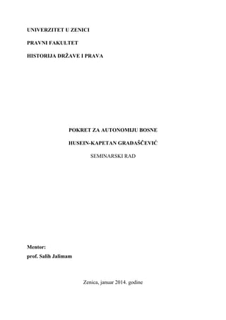 Pokret za autonomiju Bosne