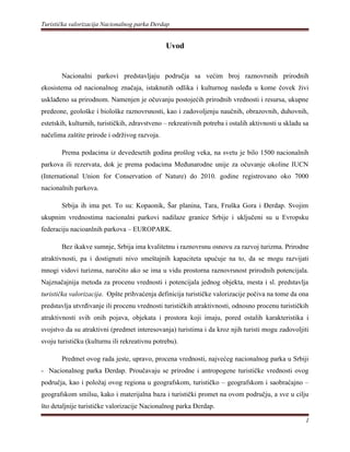 Turistička valorizacija Nacionalnog parka Đerdap