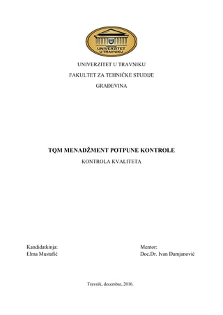 TQM menadžment potpune kontrole