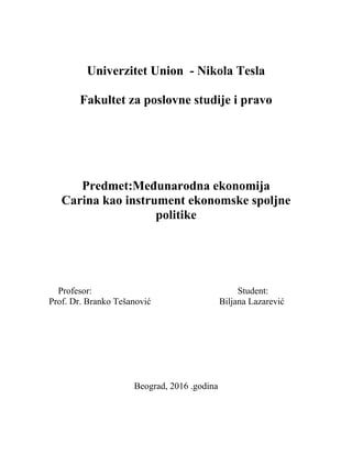 Carine kao instrument spoljne politike
