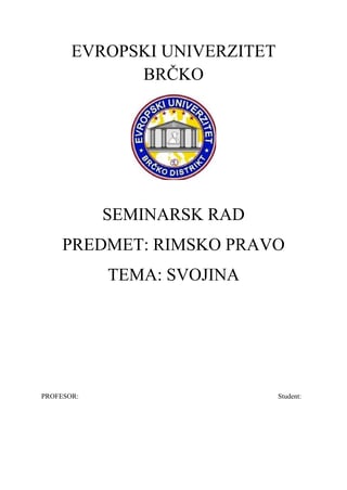 Svojina u rimskom pravu