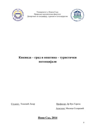 Kikinda -grad i opština turistički potencijali