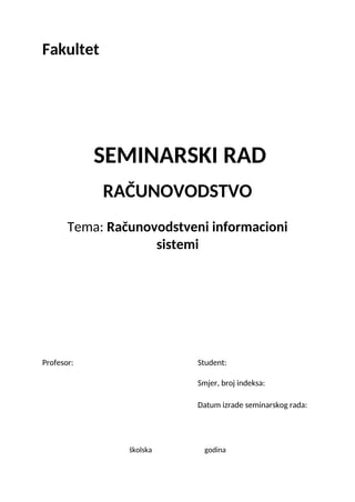 Računovodstveni informacioni sistemi