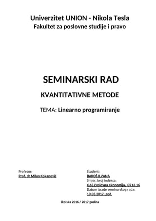 Linearno programiranje