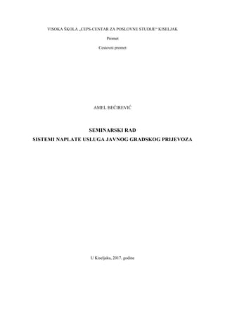 Sistemi naplate usluga javnog gradskog prevoza