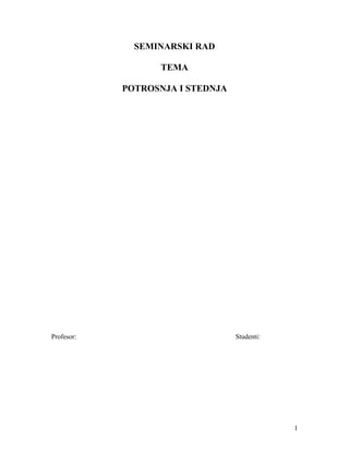 Potrošnja i štednja