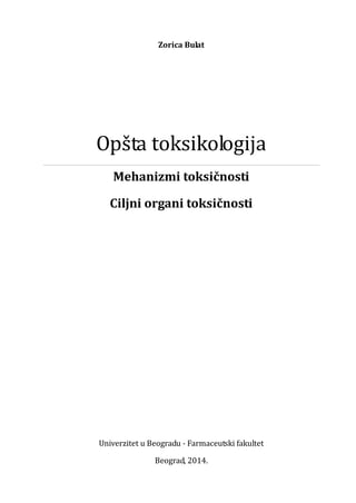 Mehanizmi toksičnosti