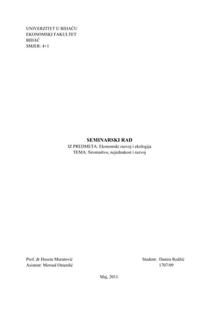 Siromaštvo, nejednakost i razvoj