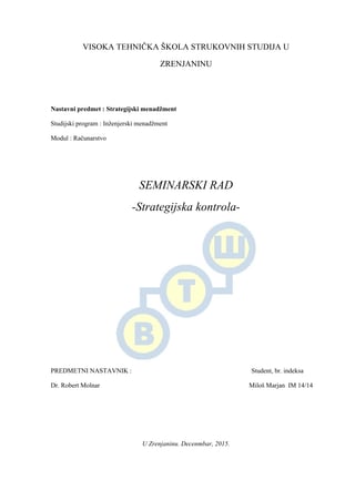 Strategijska kontrola